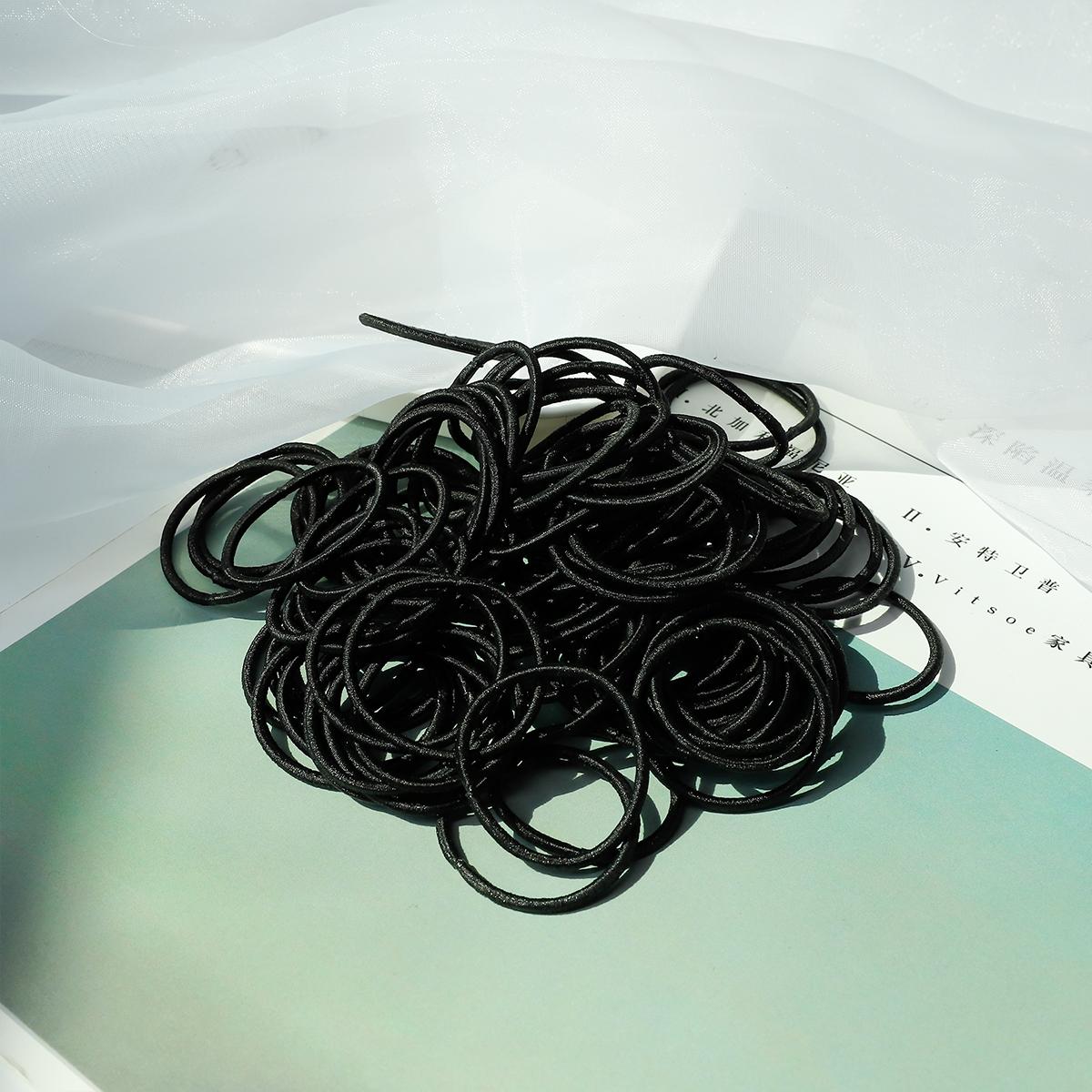 

100 шт. Высокоэластичные резинки для волос, простые простые цветные резинки для женщин, эластичные петли для волос, модные аксессуары для волос