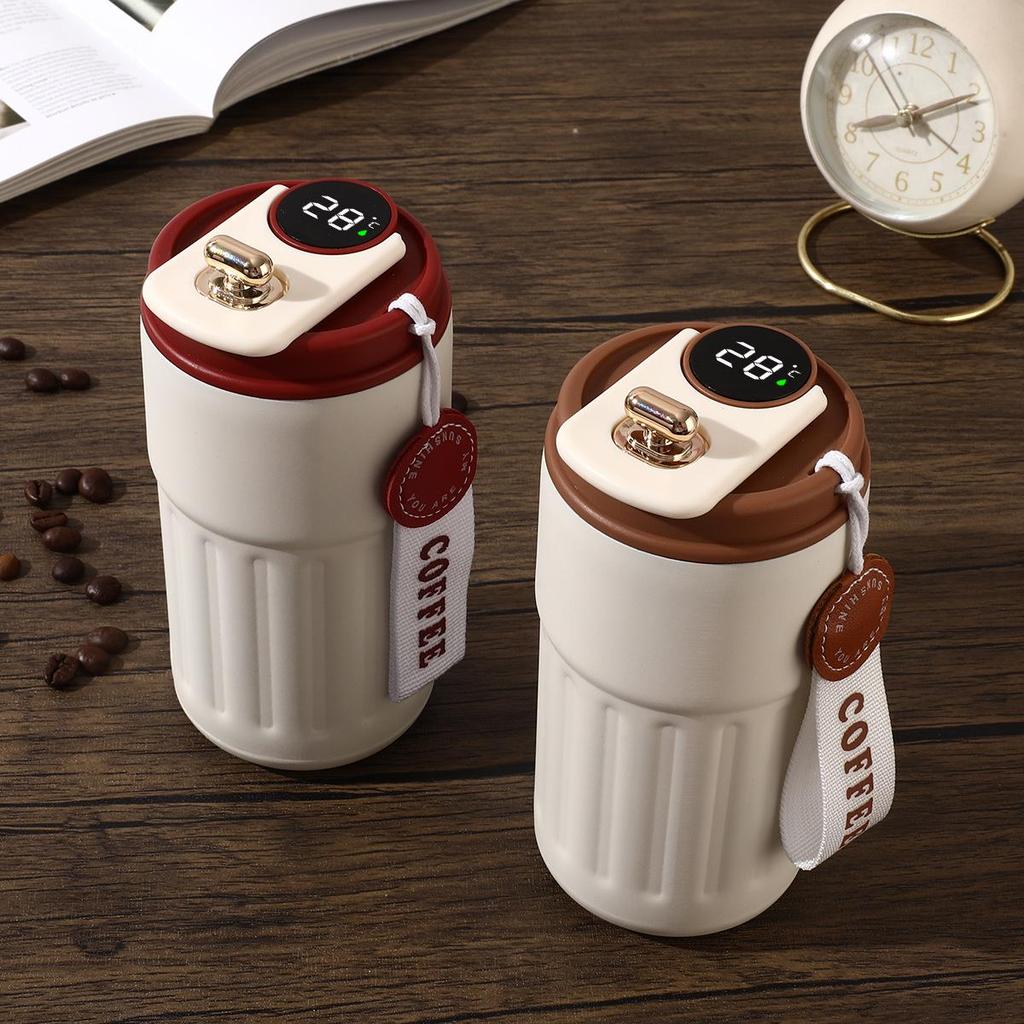 Smart Display Coffee Cup: 316 Stainless Steel Insulated Travel Mug