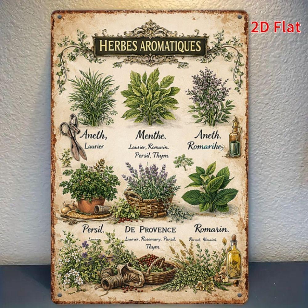 Vintage Metal Flower Wall Art Poster, 20x30cm Decorative Home Garden Sign