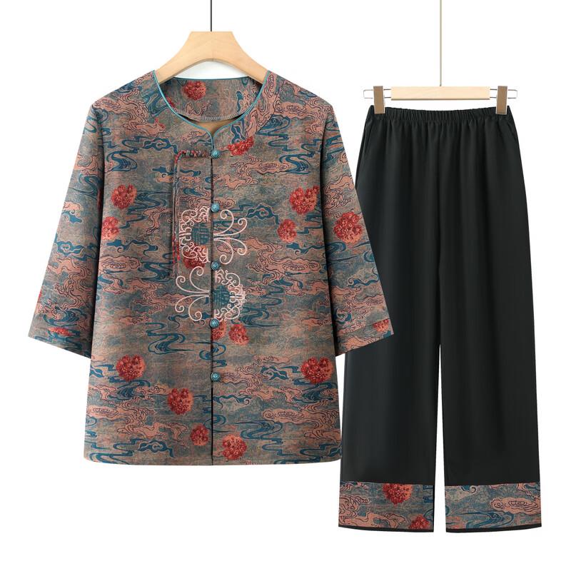 YUZHAOLIN Women's New Chinese Style Summer Shirt Set