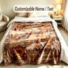 Bear Panda Theme Soft Blanket Personalized Custom Name Text Print Warm Blanket Home Sofa Bedroom Decor