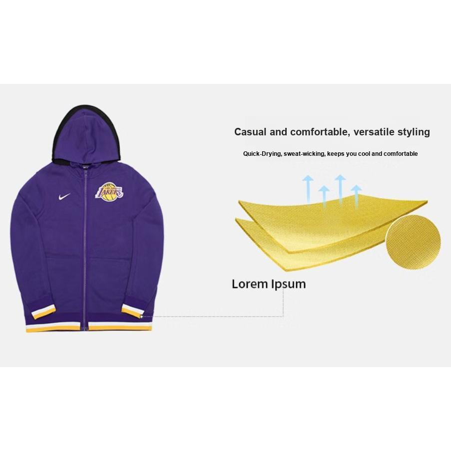 Jordan Lakers LeBron Mikina s kapucí na zip s potiskem loga abecedy Dětské bundy Fialová 3Z2B7FEKU-LAK