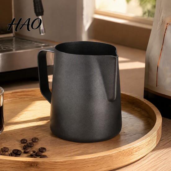 Coffee Frother Jug with Scale Stainless Steel Milk Frothing Pitcher, Professional Latte Art Cup Foam Pitcher Measurement Scale, Dripless Spout