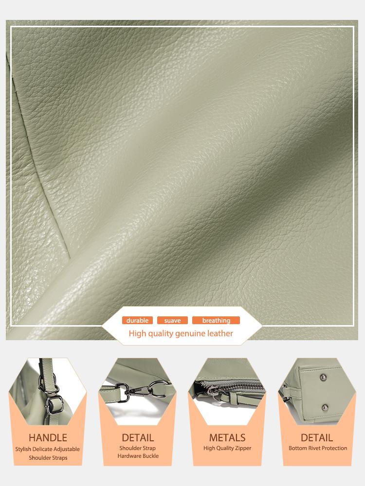 Zency Fashion Women Shoulder Bag 100% Genuine Leather Large Backpacks