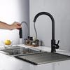 Matte Black Bagnolux Kitchen Faucet Modern Polished Round Spray Hole Brass Single Rod Rotatable Kitchen Hotel Faucet