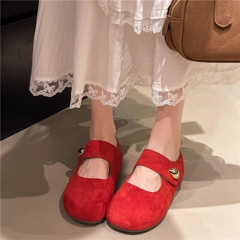 Inner height-increasing shoes women's spring and summer new one-pedal lazy shoes Mary Jane single shoes bag head half drag