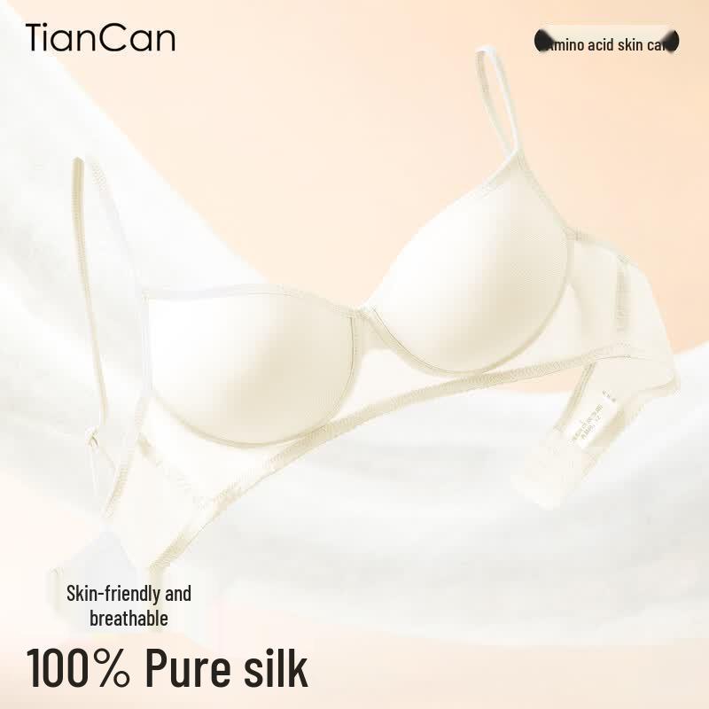 Women s 100% Mulberry Silk Wireless Bra L белый