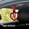 2 PCS Broken Heart Shaped Car Handle Straps Hang Ring, Rear Bumper Warning Ring, Multifunctional Drift Charm for Car (Red)