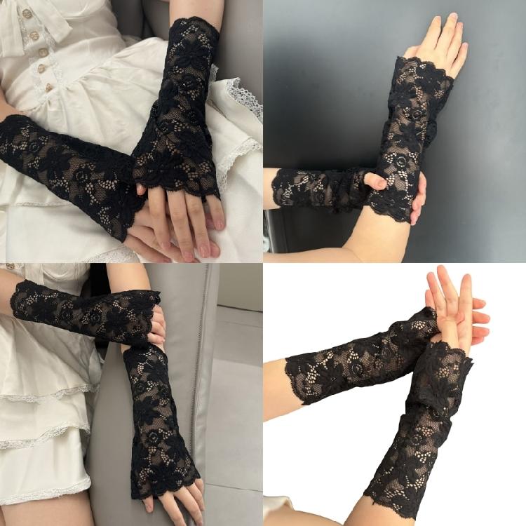 Lightweight Sheer Lace Arm Sleeves Sun Protective Gear Wedding Party Outdoor Activity Rudiments