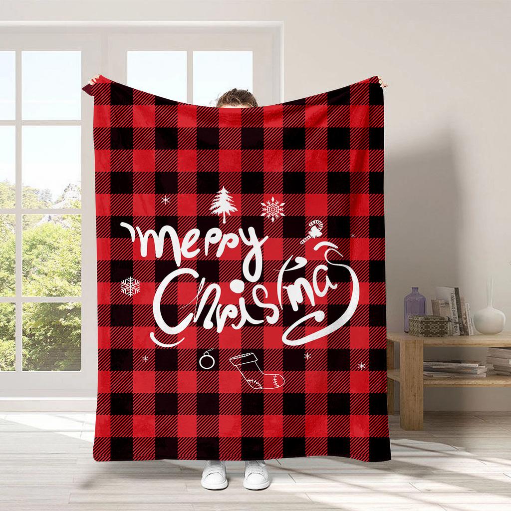 Christmas Cartoon Series Printed Blanket for Sofa Travel Camping Living Room Office Conditioning Blanket for All Seasons Gifts