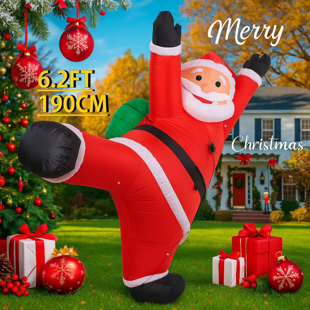 6.23FT Inflatable Toy Climb Santa Claus Xmas for Yard Lawn Party Decoration with LED Light Christmas Home Supplie Ornament Gift