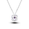 0.5ct Moissanite Necklace for Women Sparkling Simulated Diamond Pendant Beating Heart S925 Silver Fine Jewelry Gift