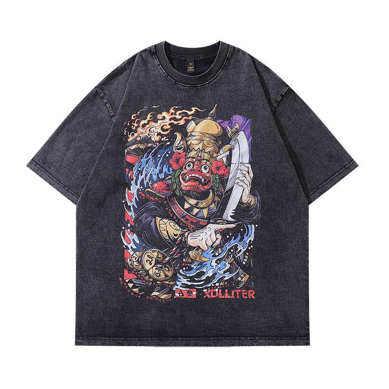 European And American Street Retro Heavy Weight Short-Sleeved T-Shirt Men'S And Women'S Hiphop Loose Lazy Wind Half-Sleeved Tee Shirt