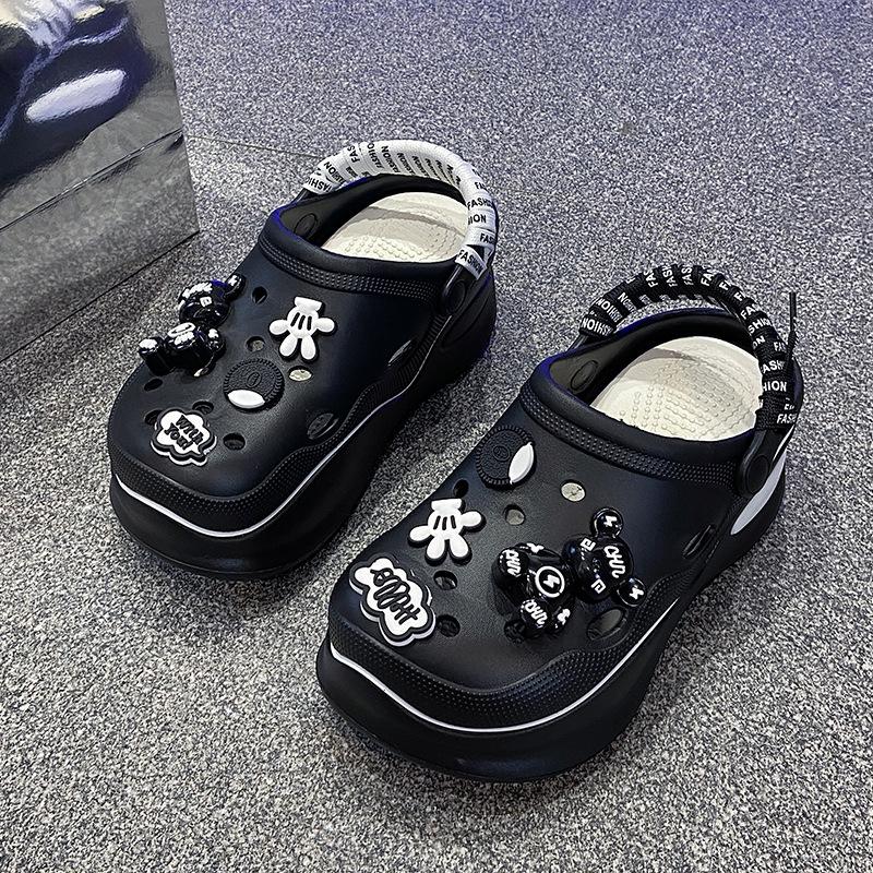 Děrované boty dámské letní nošení nové roztomilé sandály platforma protiskluzové plážové zdravotní pantofle