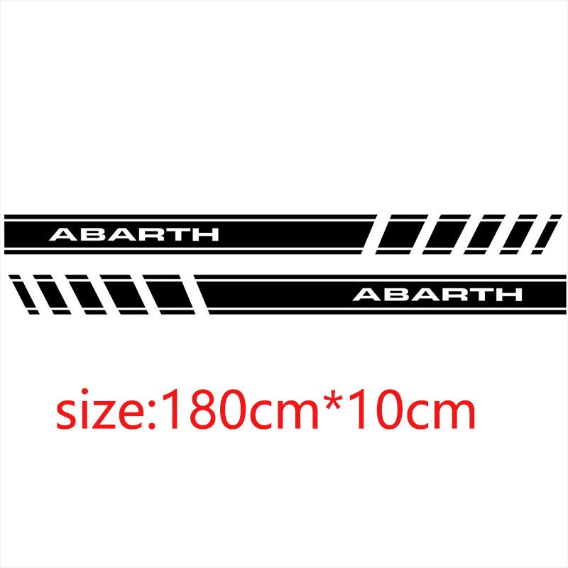 2pcs Car Door Side Stickers For FIAT Abarth 500 595 Long Sport Stripes Styling Vinyl Film Decor Decals Auto Tuning Accessories