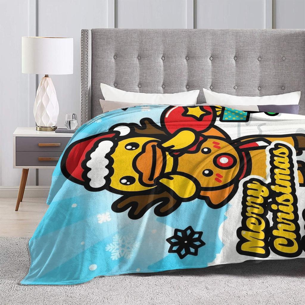 Yellow Duck Flannel Blankets Winter Super Warm Bedding Throws for Children Bedroom Aesthetic Bedspread Sofa Bed Cover