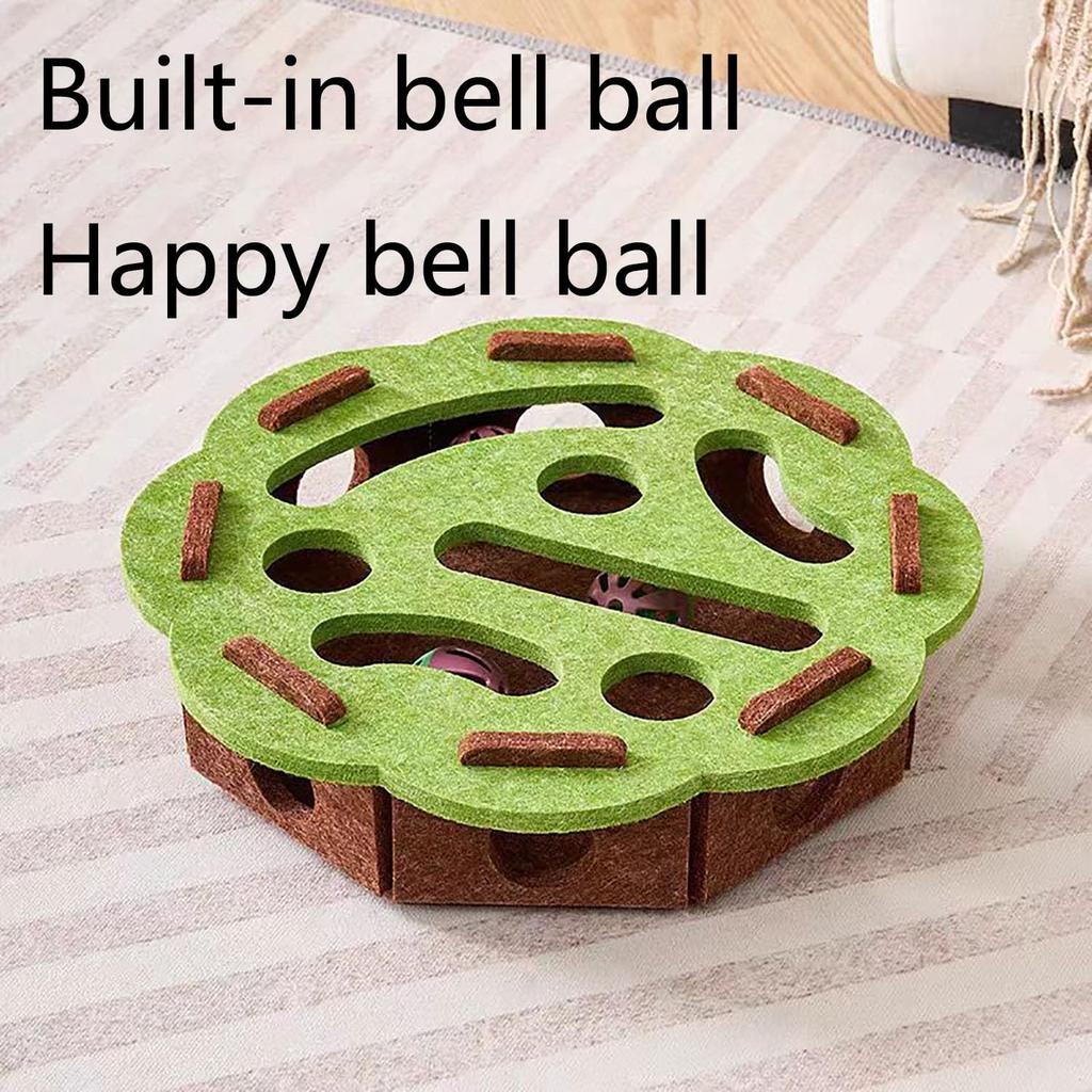 Nailfile Enrichment Box With Bell For Indoor sscratchingand Hunting Mental Felt Maze Box Scratchpuzzleenrichment Box