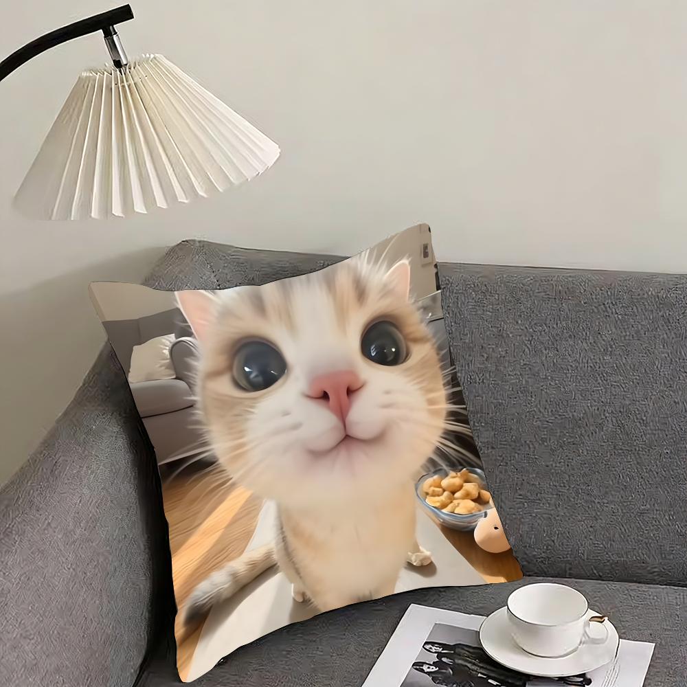 Cute Pet Animal Cushion Cover Reversible Plush Pillow Cover – For car, sofa, bedroom, perfect as a gift.