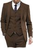 Men's Slim Fit Herringbone Three-Piece Suit for Business, Banquets, and Weddings