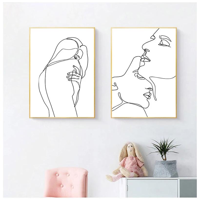 Abstract Minimalist Sexy Line Woman Wall Art Canvas Painting Nordic Posters And Prints Wall Pictures For Living Room Home Decor