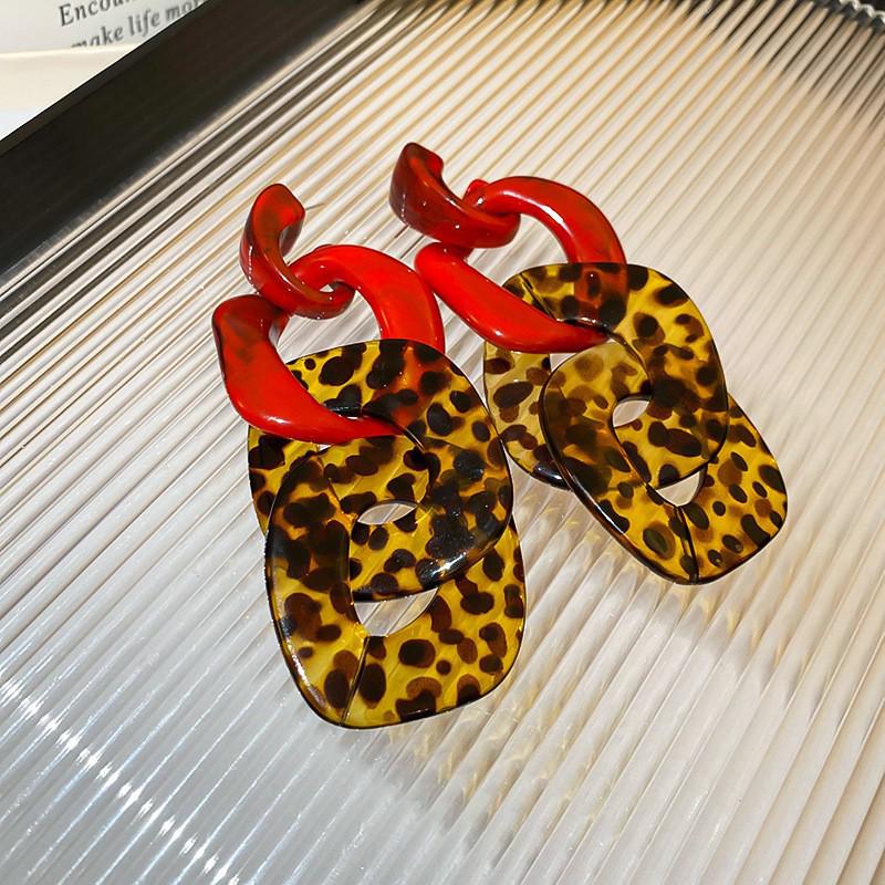 

Серьги-пусеты «Дуга» с леопардовым принтом «Серебряная игла» - Ретро европейский и американский стиль