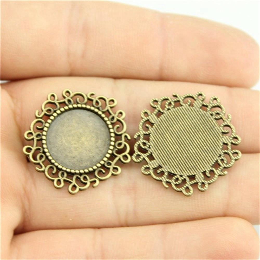 Fit Round 16mm Glass Cabochon Base Setting Tray Accessories Parts Men's Jewellery Bulk Original Cheapest Items