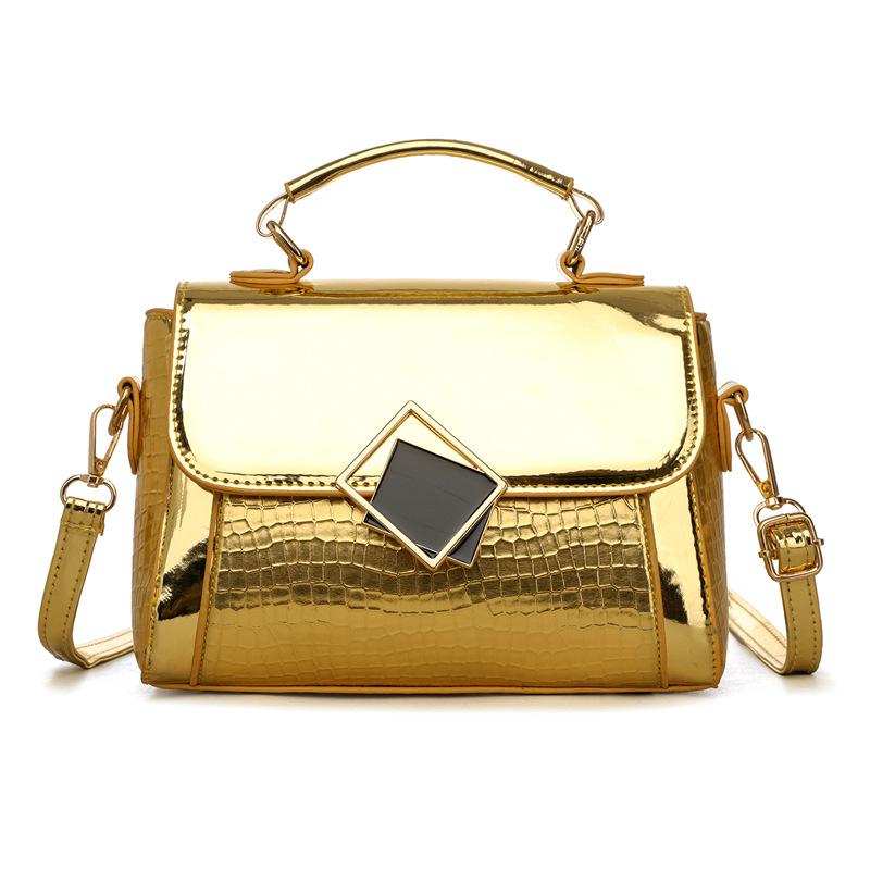 Crossbody Single-shoulder Bag Ladies' Handbag Fashionable Color-blocking Trendy Hand-held Small Square Bag