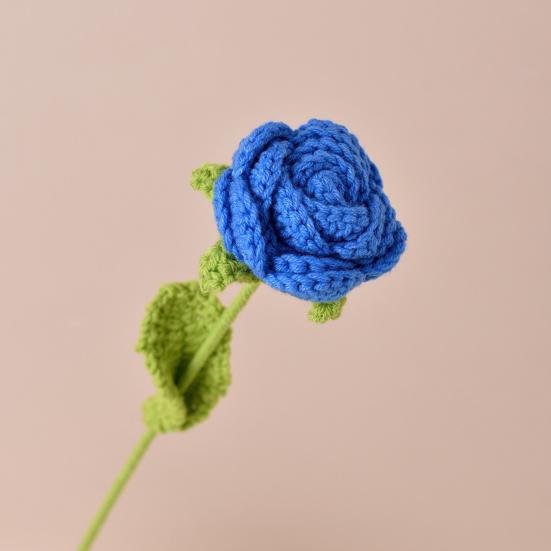 Simulated Flowers Handmade Scented Crochet Fake Flower with Steel Wire