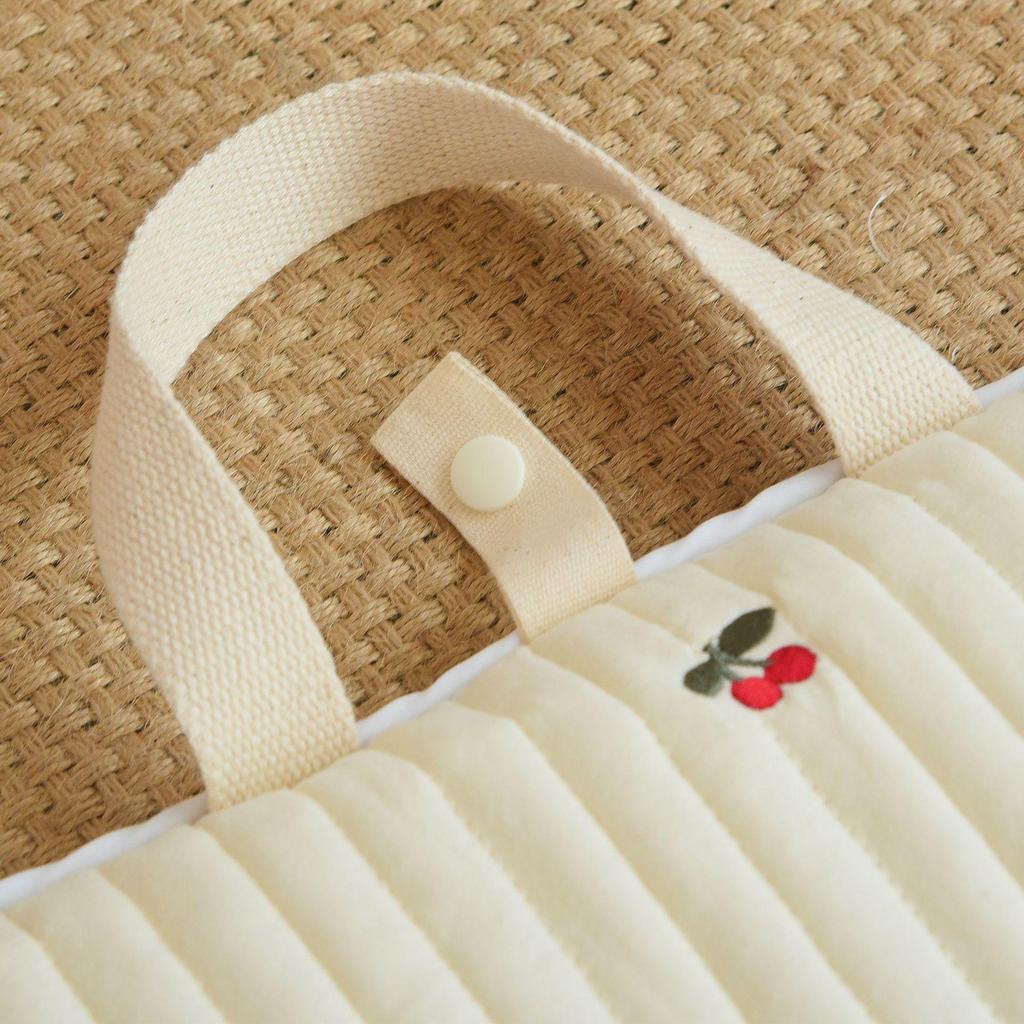 Tragbare Atmungsaktive Baumwoll-Babykrippenmatratze - Bestickt, Maschinenwaschbar, Faltbar für Nickerchen