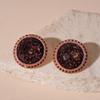 Geometry Round Shape Earrings Elegant French Style Earrings Sweet Vintage Purple Earrings  Women