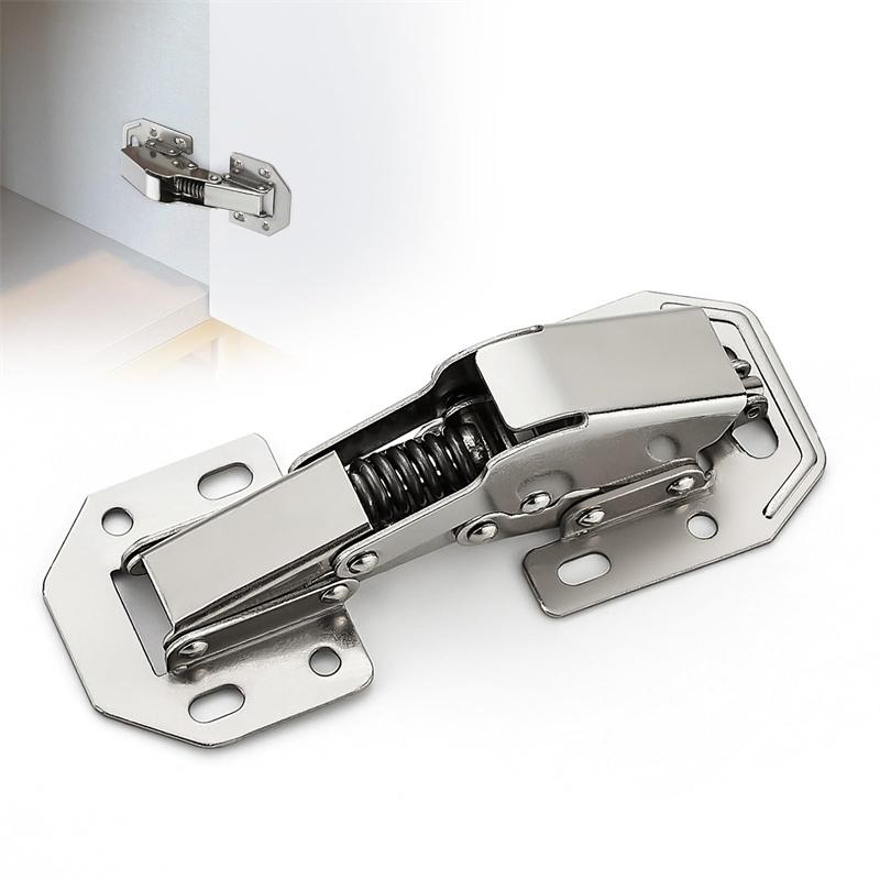 4/10PCS 90 Degree Steel Cabinet Hinges No-Drilling HoleHydraulic Buffer Hinge Kitchen Cabinet Cupboard Hinges Furniture Hardware