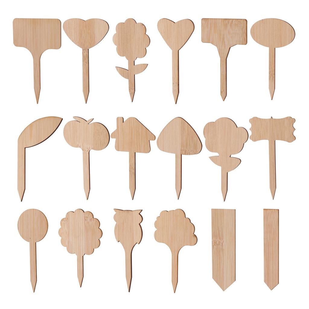 Plant Labels Wooden Plant Sign Tags Multi-Type Bamboo Garden Markers Bonsai Seed Potted Flower Vegetable Succulent Tool 5/50Pcs