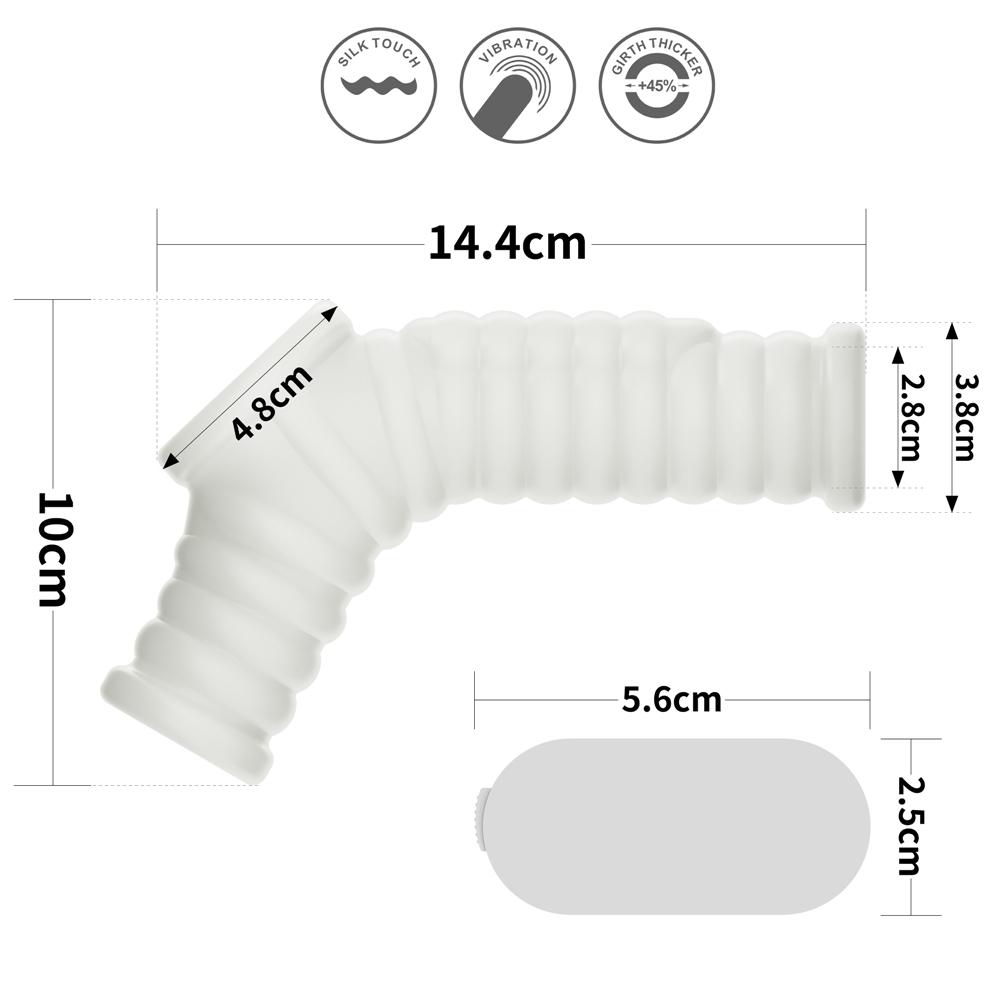 Vibrating Cock Ring Penis Sleeve Vibrator Penis Extender Extension Penis Enlargement Cockring Adult Sex Toys for Couple Men
