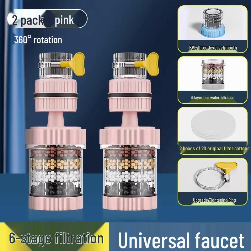 Filtre de Robinet Anti-Éclaboussures Universel & Pommeau de Douche Purificateur pour Cuisine et Dortoir