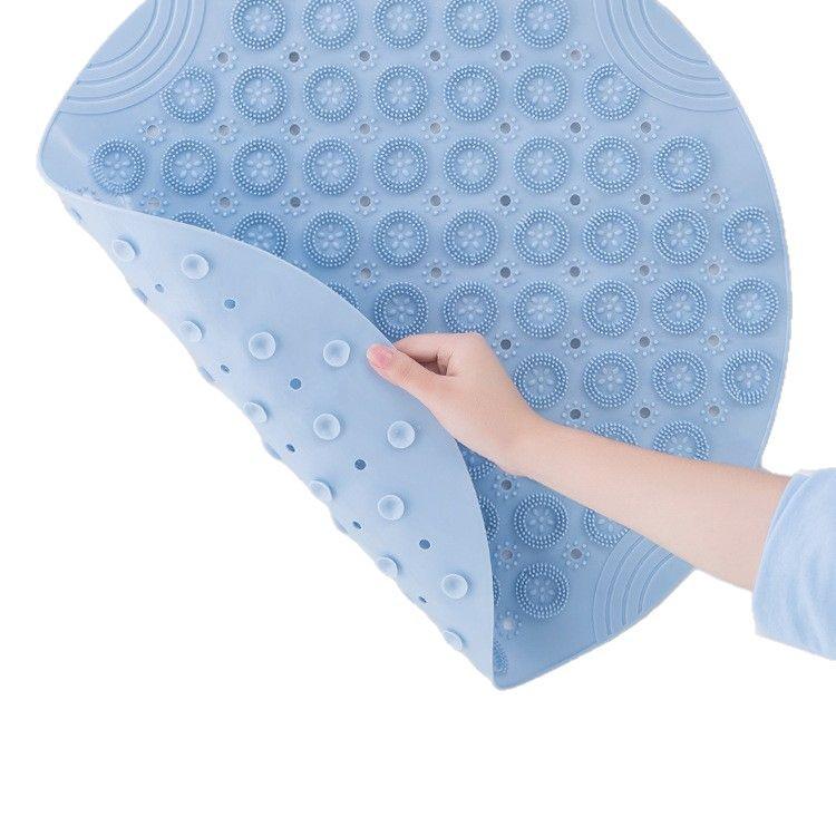 Runde PVC-Duschmatte mit Rutschschutz, schnelltrocknenden, wasserableitenden Saugnäpfen und Massage-Fußpolster