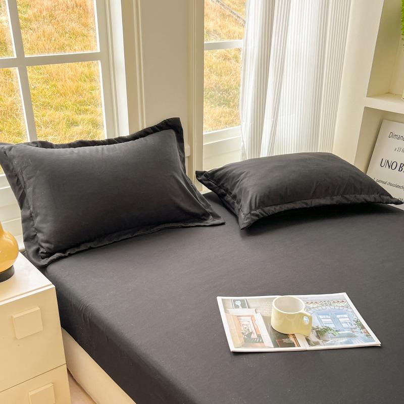 2Pcs/Set 48x74cm Simple Solid Color Pillowcase Fashion Home School Bedding Classic Bedroom Sleeping Pillow Case