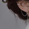 Gold-Plated Rhinestone Tassel Ear Cuff: Elegant Clip-On, No Piercing Needed
