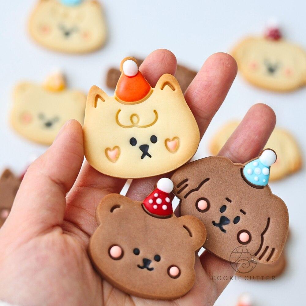 4 Teile/satz Kindertag Tier Geburtstag Party Thema Cookie Mold Set Hund Bär  Kitty Glücklich Geburtstag Sugarcraft Küche Backen Werkzeug günstig kaufen  — Preis, kostenloser Versand, echte Bewertungen mit Fotos — Joom, image size:1000x1000