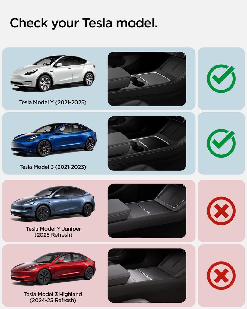 Spigen Tesla Model 3 Y Center Console Cup Holder Insert with Relaxed Tesla Accessories ACP07107 2021-2023 & Grip, (Black)