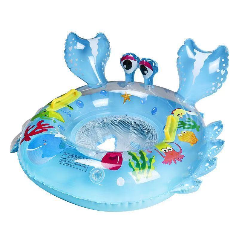 Eco-friendly Thickened PVC Animal Seat Crab Swimming Ring for 1-3 Year Olds