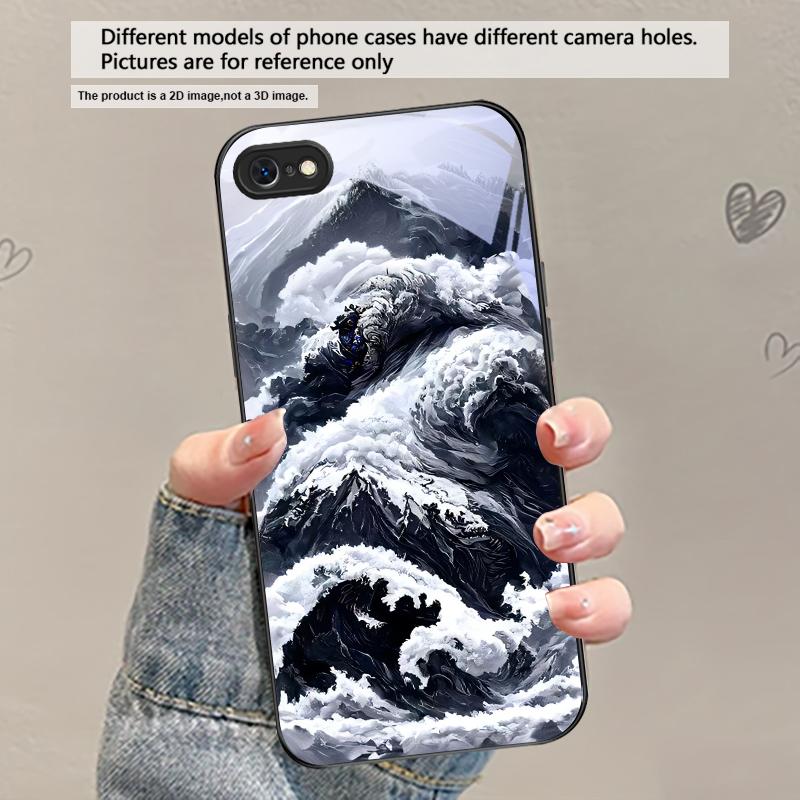 

Abstract Modern Waves For iPhone 17 Air 16 E 15 Plus 14 Pro Max 13 12 mini 11 5 6 7 8 Plus XR XS Max SE Black Glass Phone Case iPhone 16