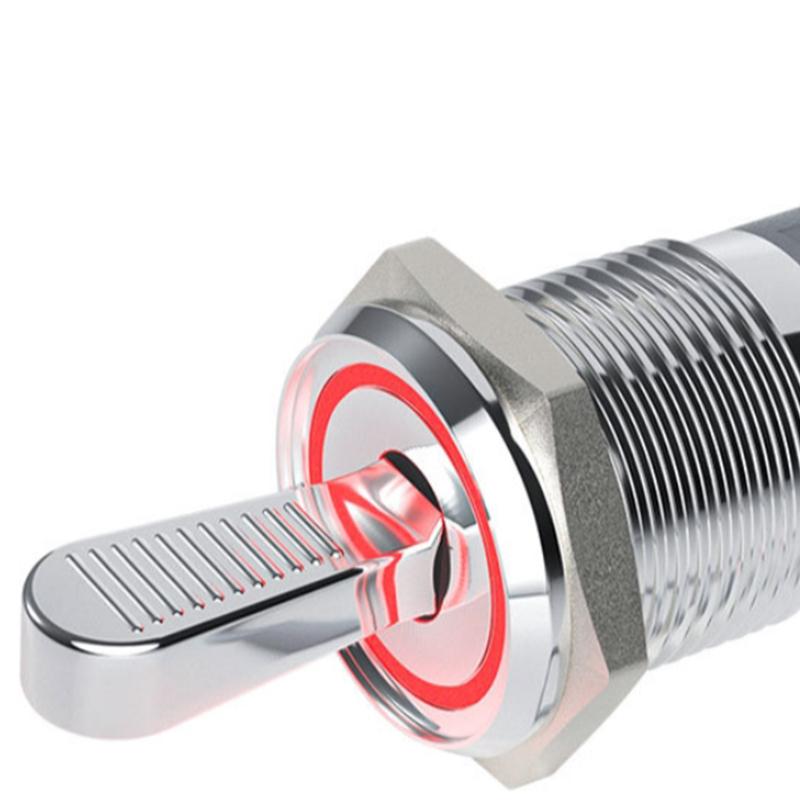 16Mm Metal Toggle Switch Waterproof Led Light Self-Locking 2 Position On Off Micro Button Switch