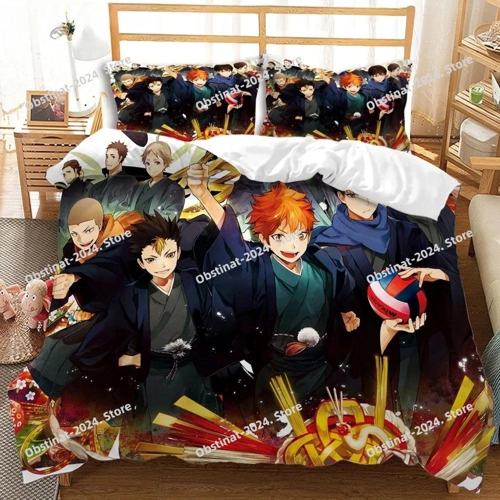 Haikyuu Bedding Set Volleyball Boys Print Bed Set With Pillowcase Bed Duvet Cover Soft Single Double Queen Super King Size