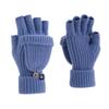 Candy-colored dew finger flip half-finger gloves knitted thermal gloves dual-purpose double-layer thickened to prevent cold autumn and winter