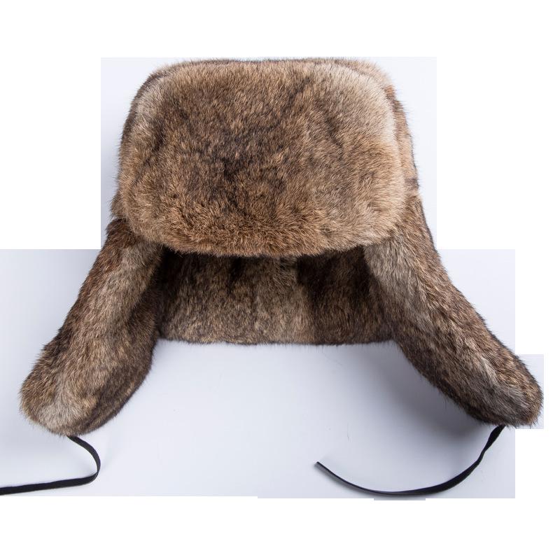 Men's Winter Faux Rabbit Fur Lei Feng Hat with Ear Protection - Warm, Thickened for Elderly and Outdoor Use