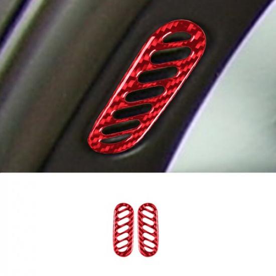 Red Carbon Fiber Door Pillar Air Vent Sticker Decoration For Corvette C5 1998-04