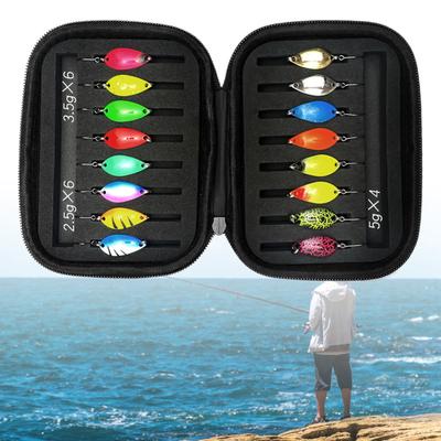 Forellenangeln Löffelköder Kunstköder Spinner Blinker Angelköder mit Aufbewahrungsbox Mini Angeljig Löffelköder