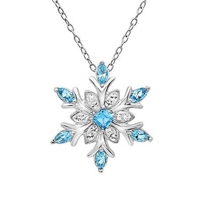 European-American Temperament Zircon Snowflake Necklace - Festive Fashion Gemstone Gift