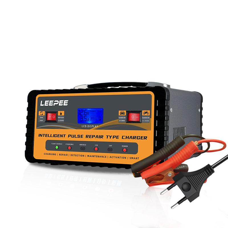 Car Battery Charger Overvoltage Protection Digital LCD Display 12V 24V 300Ah Intelligent Pulse Repair