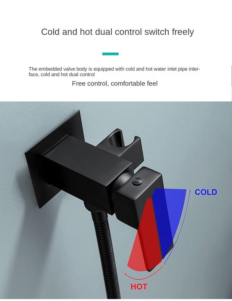Matte Black Hot Cold Bidet Sprayer Kit Brass Mixer Valve Handheld Shattaf Set Stainless Steel High Pressure for Toilet Wash
